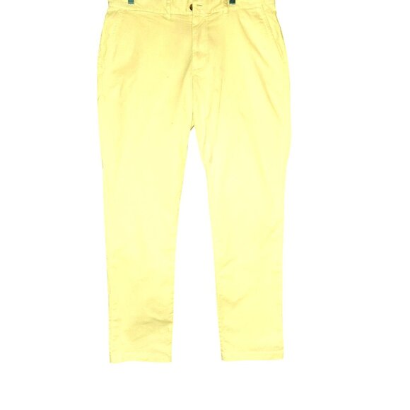 Men's Tommy Hilfiger Summer Yellow Custom Fit Th Flex Cotton‎ Chino Pants 36x34 - Picture 4 of 16